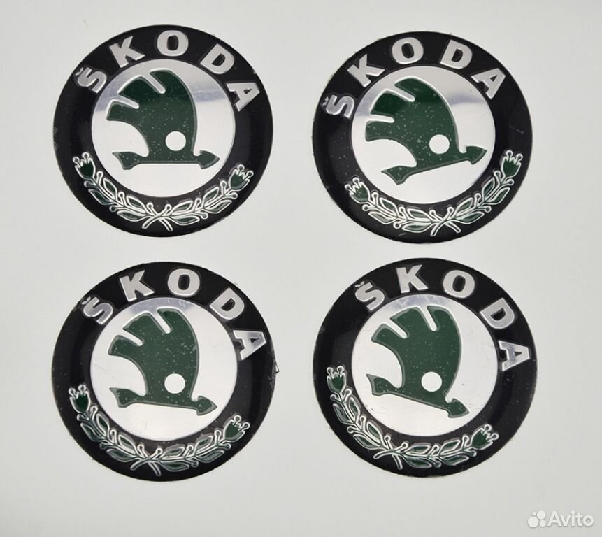 Наклейки на заглушки литых дисков Skoda