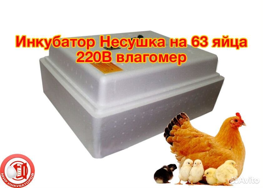 Инкубатор Несушка на 63 яйца 220В, влагомер купить на Зозу.ру - фотография № 1