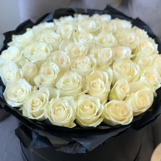 Букет цветов Розы в Шляпной коробке