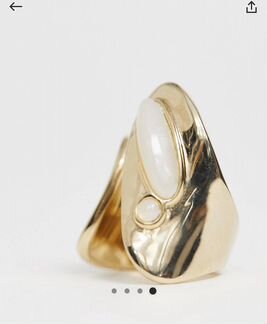 Золотистое кольцо с двумя камнями Швеция