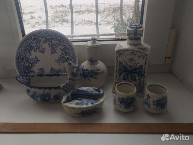 Набор посуды гжель