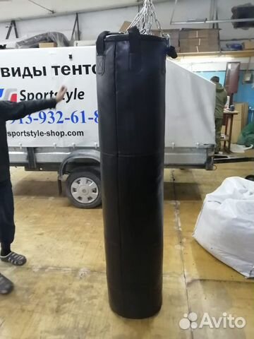 Мешок боксерский подвесной кожаный 1,3-2м высотой