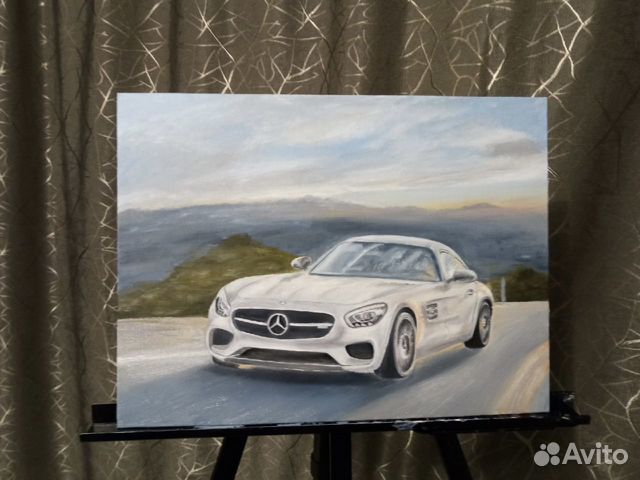 Картина маслом машина