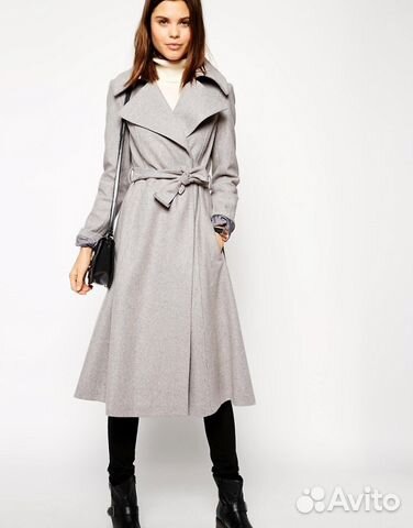 Шерстяное демисезонное пальто ASOS 40р