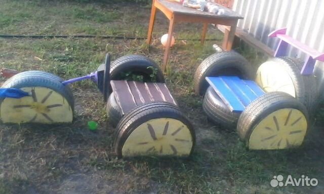 Клумбы из шин
