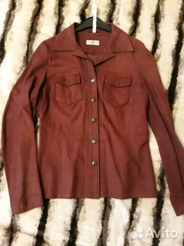 Рубашка-куртка натур.тонкая замша р.46