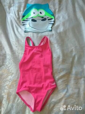 Купальник детский, шапочка новый
