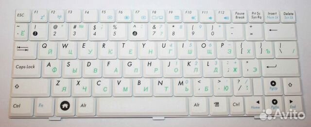 Клавиатура для ноутбука Asus EeePC 1000HE white