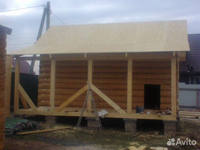 Сруб 4x5+ 2 с верандой из зимнего леса