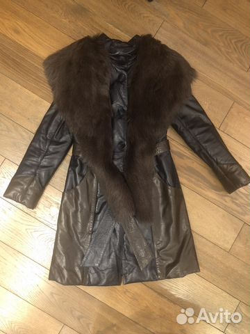 Кожаное пальто с натуральным мехом Кожаное пальто с натуральным мехом