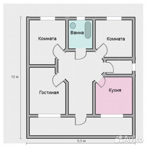 Дом 89.5 м² на участке 5.5 сот.