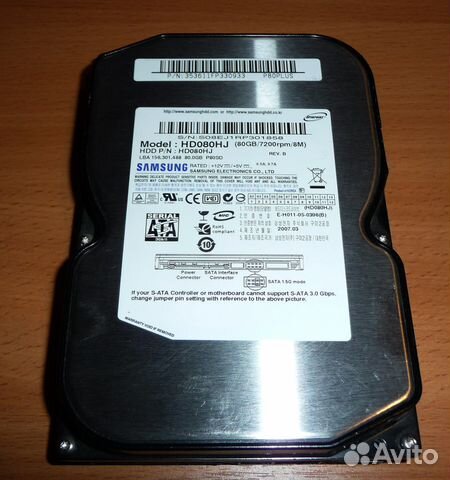 Жесткий диск 80 Гб, SATA Жесткий диск 80 Гб, SATA