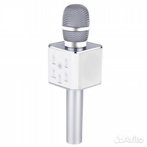 Беспроводной караоке-микрофон Q7 серебро