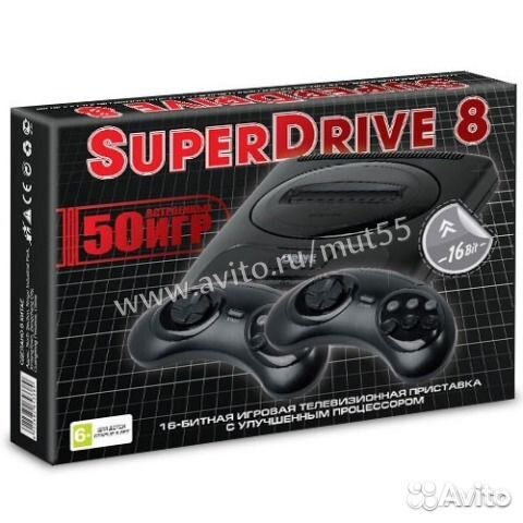 Sega Super Drive 8 черная 50in1