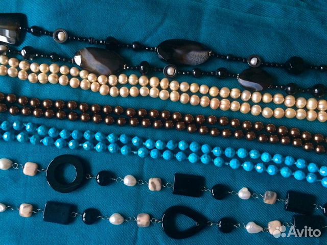 Длинные бусы из натуральных камней Длинные бусы из натуральных камней