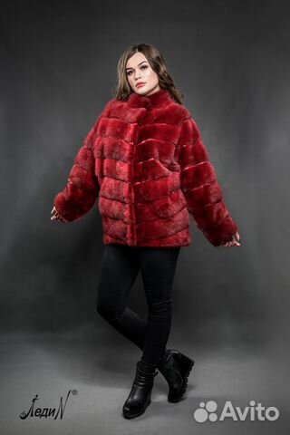 Шуба норковая Бордо, 75см, р. 48-52