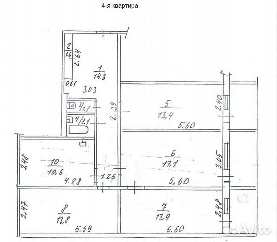 4-к квартира, 88.4 м², 7/9 эт.