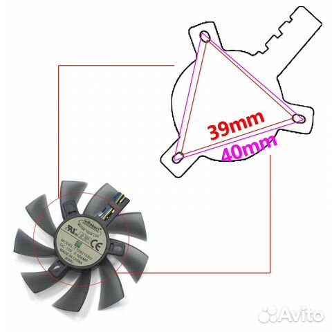 Кулер для видеокарт GTX1070 1060 RX580 RX570 RX470
