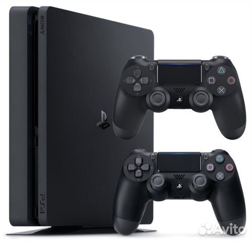 Sony PlayStation 4 Slim 500гб (2 геймпада, 3 диска