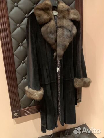 Шуба норковая с вставками из соболя