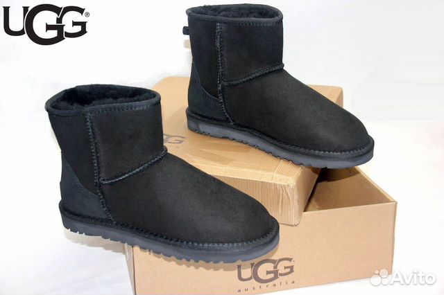 Угги Ugg Mini Black мини натуральные новые черные Угги Ugg Mini Black мини натуральные новые черные