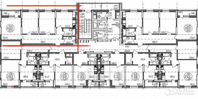 3-к квартира, 81.9 м², 17/23 эт. 3-к квартира, 81.9 м², 17/23 эт.