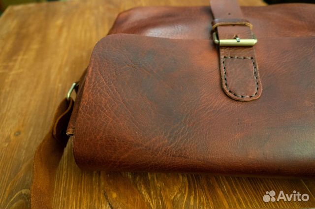 Сумка Мужская Кожаная через плечо Бычья Кожа