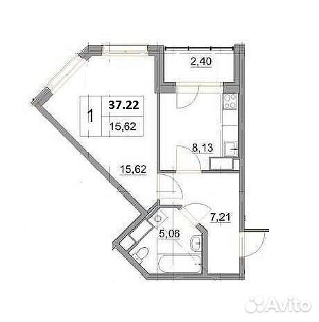 1-к квартира, 37.2 м², 10/15 эт. 1-к квартира, 37.2 м², 10/15 эт.