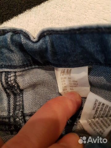 Джинсы H&M ращмер 86 для девочки Джинсы H&M ращмер 86 для девочки