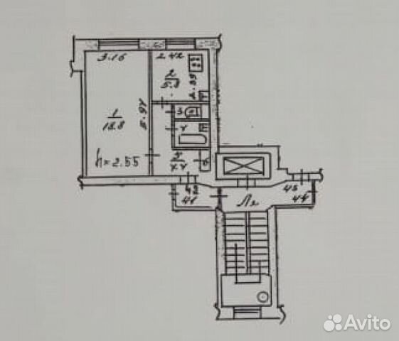 1-к квартира, 32.4 м², 2/9 эт. 1-к квартира, 32.4 м², 2/9 эт.