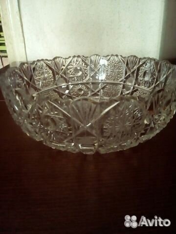 Чешская хрустальная ваза D25 см