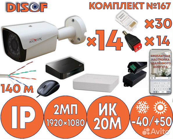 Видеонаблюдение комплект IP №167
