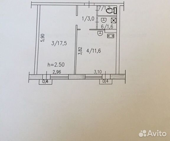 1-к квартира, 34.9 м², 3/5 эт. 1-к квартира, 34.9 м², 3/5 эт.