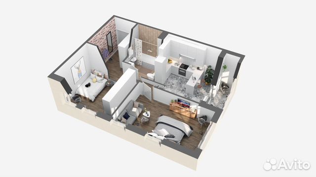 3-к квартира, 96.9 м², 3/16 эт. 3-к квартира, 96.9 м², 3/16 эт.