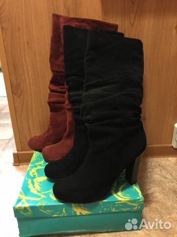 Сапоги замшевые, демисезонные