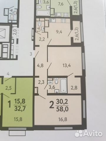 2-к квартира, 59 м², 11/19 эт. 2-к квартира, 59 м², 11/19 эт.