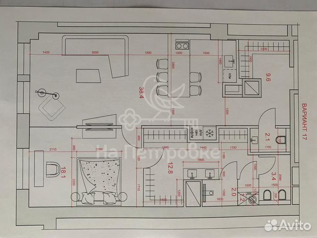 2-к квартира, 88.7 м², 3/10 эт.