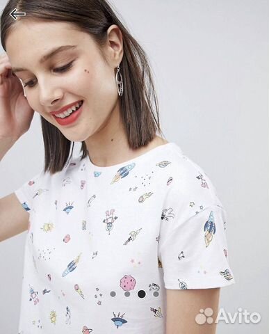 Футболка белая с космическим принтом Esprit Футболка белая с космическим принтом Esprit