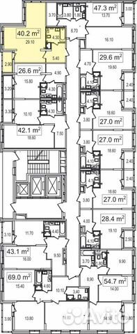 1-к квартира, 40.2 м², 20/25 эт. 1-к квартира, 40.2 м², 20/25 эт.