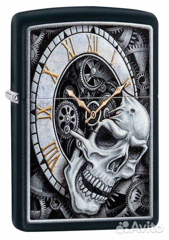 Зажигалка zippo Skull Clock Design