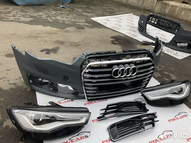 Audi A6 C7 a6c7 передний бампер с фарами рестайл