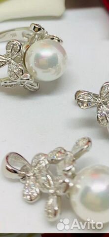 Серебро 925 проба комплект (кольцо+серьги+ подвеск