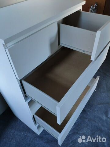 Комод Мальм Икеа с 6 ящиками, белый 80x123 см Комод Мальм Икеа с 6 ящиками, белый 80x123 см