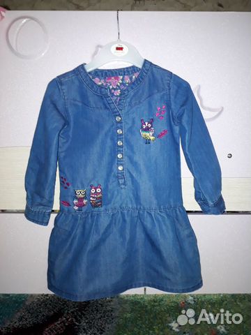Стильные джинсовые платья на девочку 92-98 см