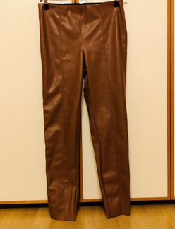 Кожаные брюки женские H&M экокожа р-р 48rus