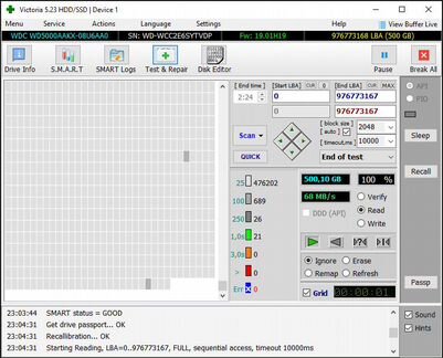 WDC WD5000aakx 500gb (гб). Тест на фото