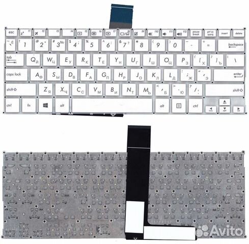 Клавиатура Asus F200CA, F200LA, F200MA, X200 белая