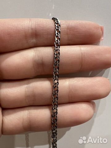 Новая серебряная цепь 925 с чернением