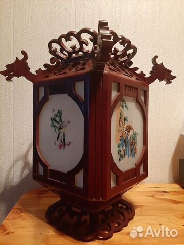 Люстра китайская деревянная