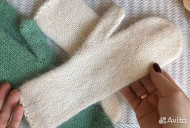 Варежки из пуха норки